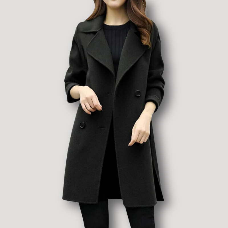 Double Breasted Elegant Formal Long Coat Women