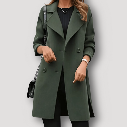 Double Breasted Elegant Formal Long Coat Women