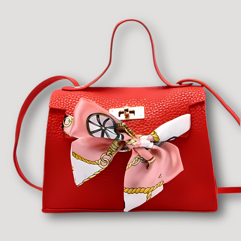 Messenger Bag Ribbon Bow Scarf Flap Crossbody Handbag