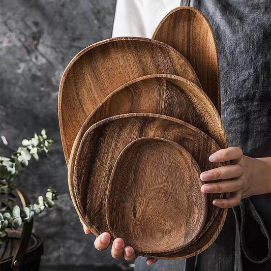 Wood Acacia Serving Trays - Lightweight Scratch - Water Resistance
