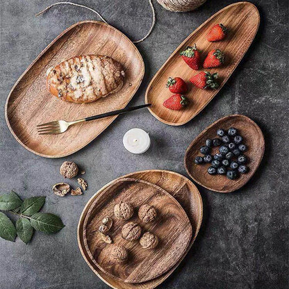Wood Acacia Serving Trays - Lightweight Scratch - Water Resistance