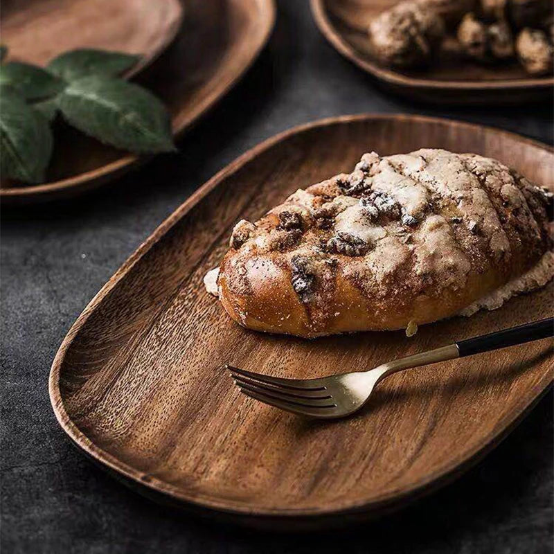 Wood Acacia Serving Trays - Lightweight Scratch - Water Resistance