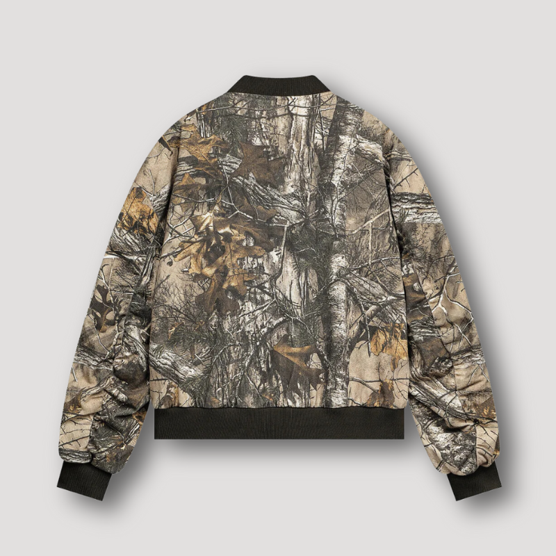 Wood Camouflage Bomber Jacket for Men