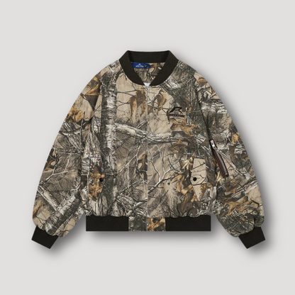 Wood Camouflage Bomber Jacket for Men