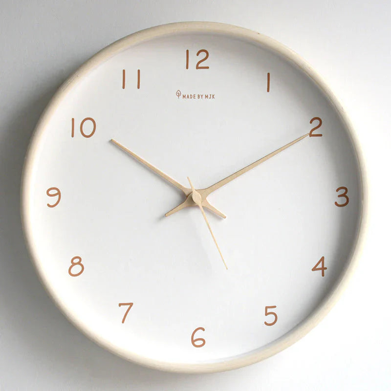 Wooden Analog Wall Clock - Minimalist - Non Ticking - Battery Operated