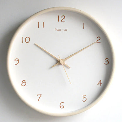 Wooden Analog Wall Clock - Minimalist - Non Ticking - Battery Operated