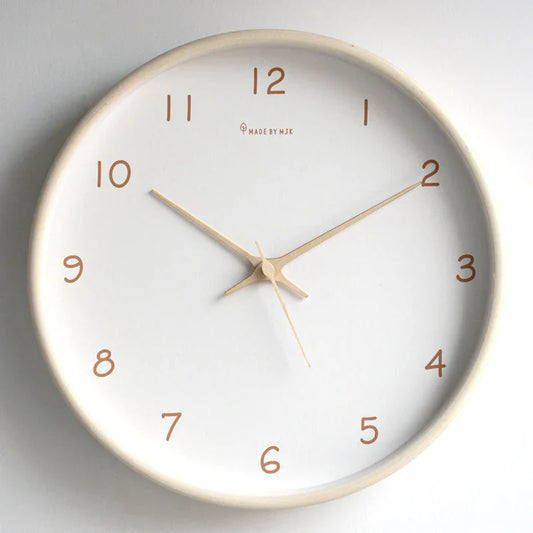 Wooden Analog Wall Clock - Minimalist - Non Ticking - Battery Operated
