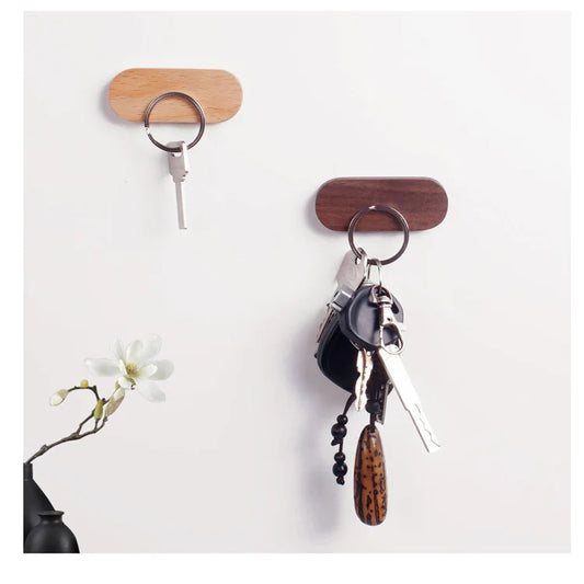 Wooden Magnetic Key Holder - Oval Shape - Functional Design