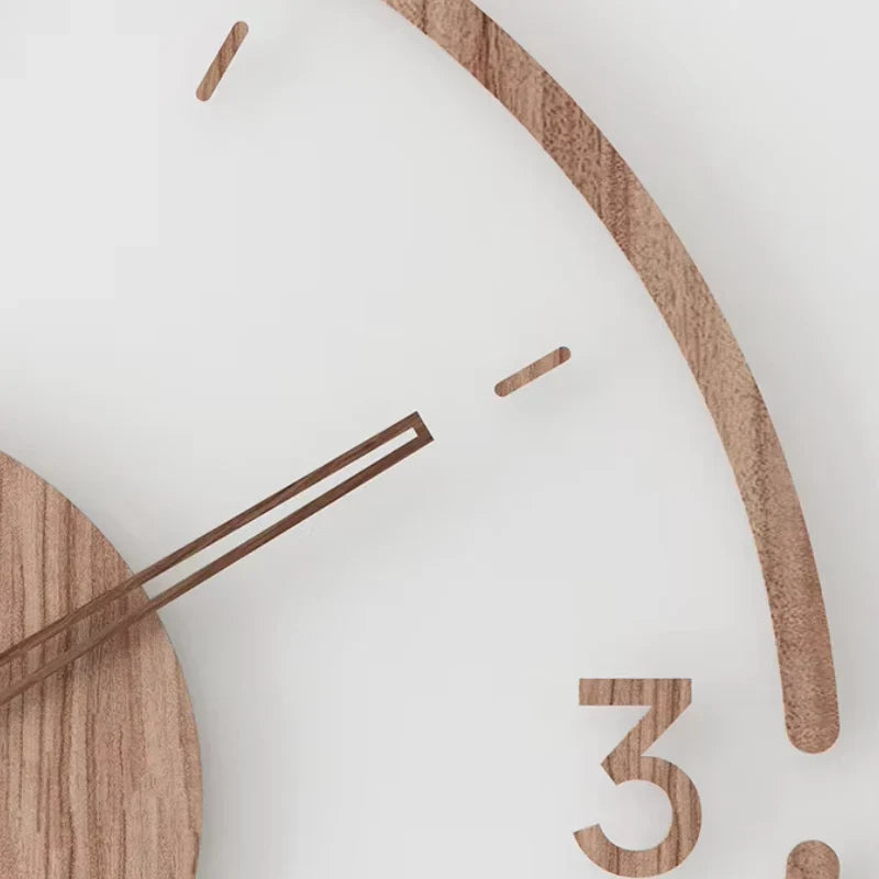 Wooden Silent Nordic Wall Clock - Quite Solid – Minimalist Style