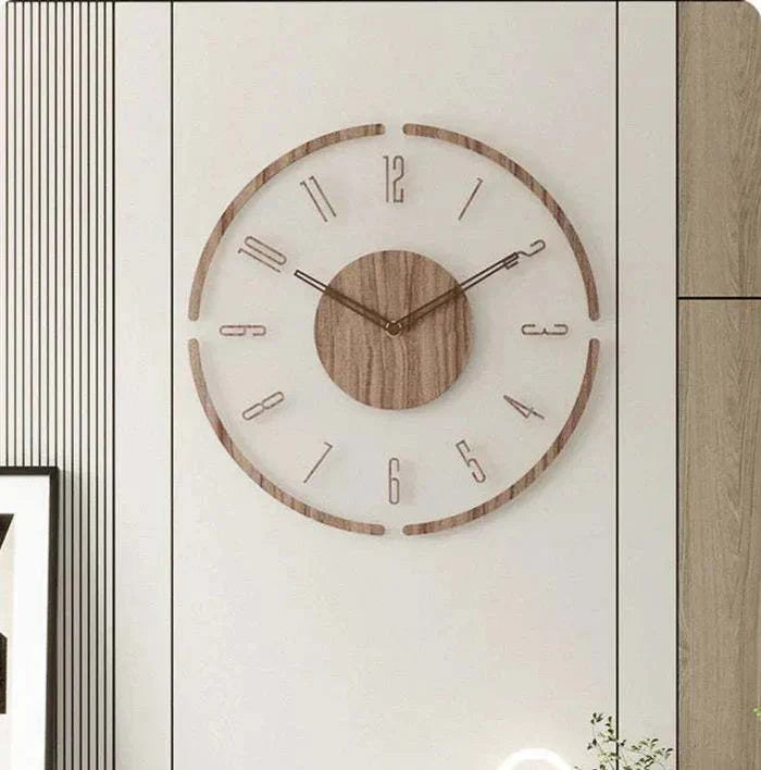Wooden Silent Nordic Wall Clock - Quite Solid – Minimalist Style