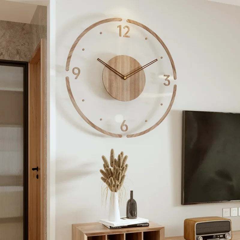Wooden Silent Nordic Wall Clock - Quite Solid – Minimalist Style