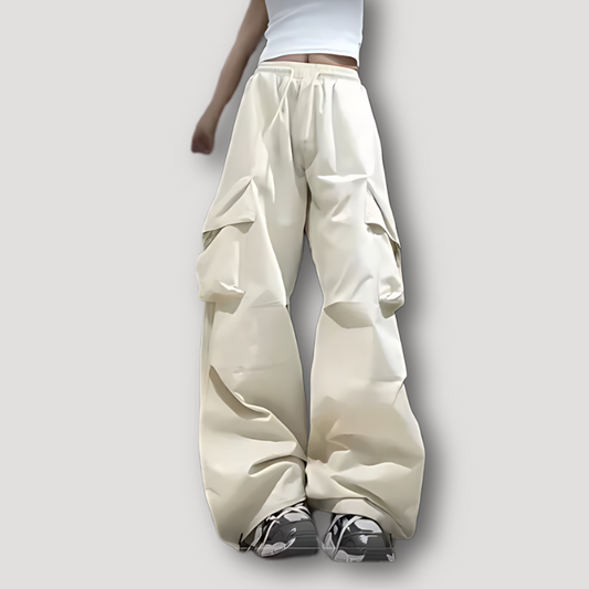 Streetwear Wide Leg Parachute Baggy Cargo Pants Women