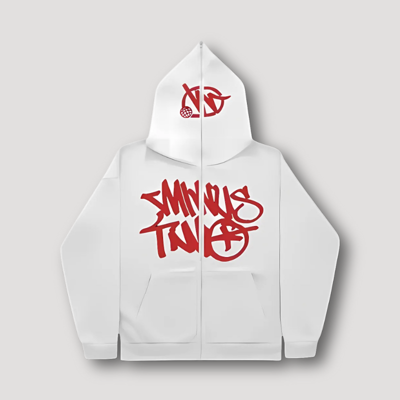 Graffiti Tags Print Full Zip Hoodie