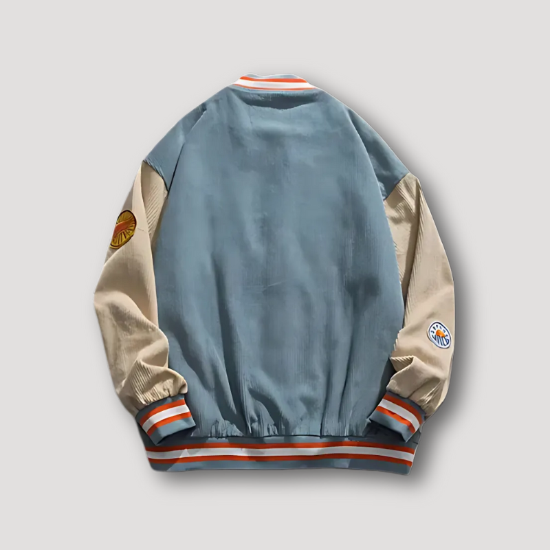 Retro Patch Colorful Embroidered Badges Varsity Jacket