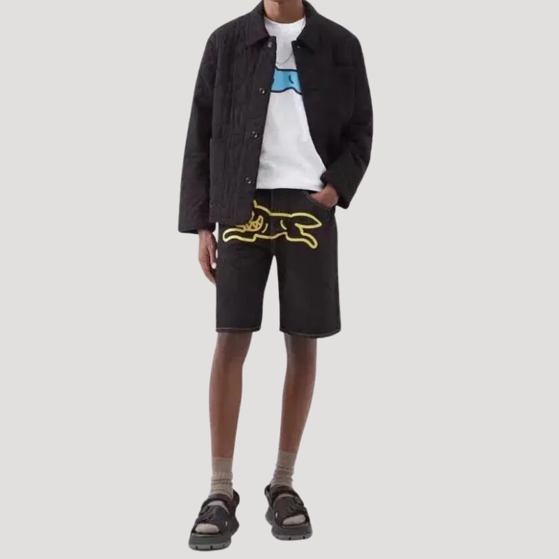 Glow in the Dark Dog Flying Denim Shorts