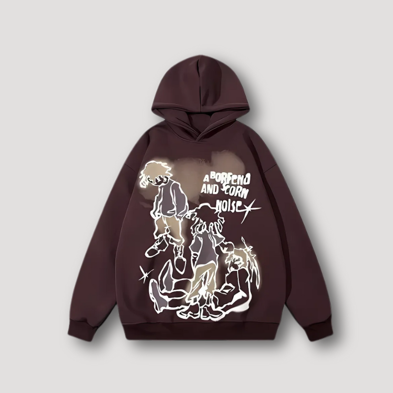 Artistic Grunge Cartoon Graphic Best Hooded Sweatshirt