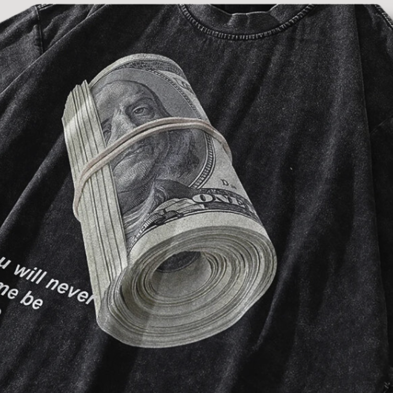 Dollars Retro Graphic T Shirt Plus Size