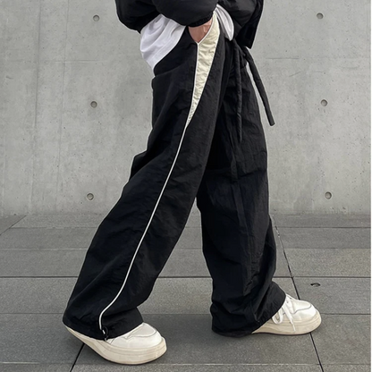 White Stripe Baggy Pants Man