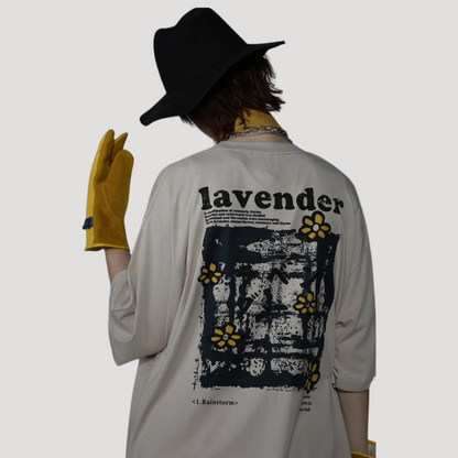 Lavender Oversized Graphic Tees