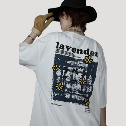 Lavender Oversized Graphic Tees