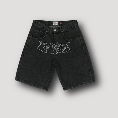 Hip Hop Project Graffiti Letters Denim Shorts