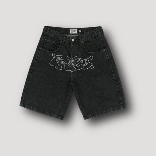 Hip Hop Project Graffiti Letters Denim Shorts