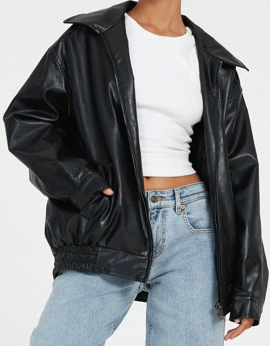 Zip Up Leather Vintage Jacket - Ultra Soft Leather