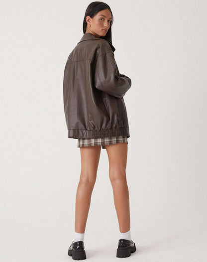Zip Up Leather Vintage Jacket - Ultra Soft Leather