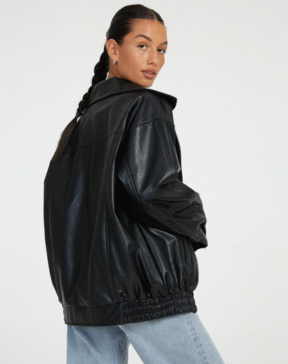 Zip Up Leather Vintage Jacket - Ultra Soft Leather
