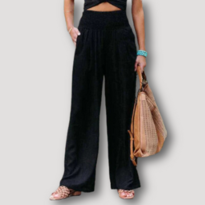 High Waisted Wide Leg Trousers Women's Linen Pants