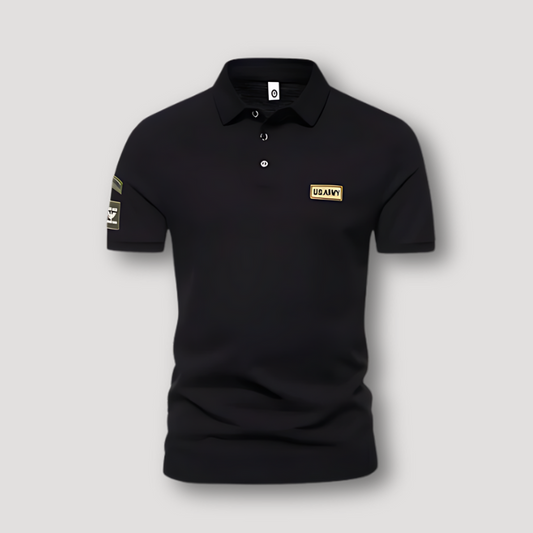 Classic US Army Patchwork Polo Shirts for Men