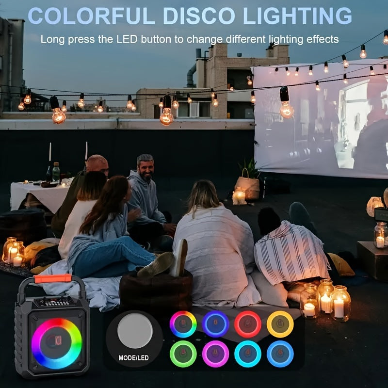 Singing Machine – Mini Sparkle Bluetooth Karaoke Speaker – With 2 Microphones – Wireless BT – Colour Changing Lights – Party Entertainment