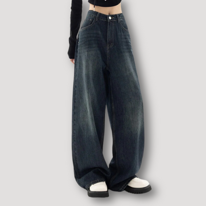 Vintage Acid Washed Denim Baggy Jeans Women