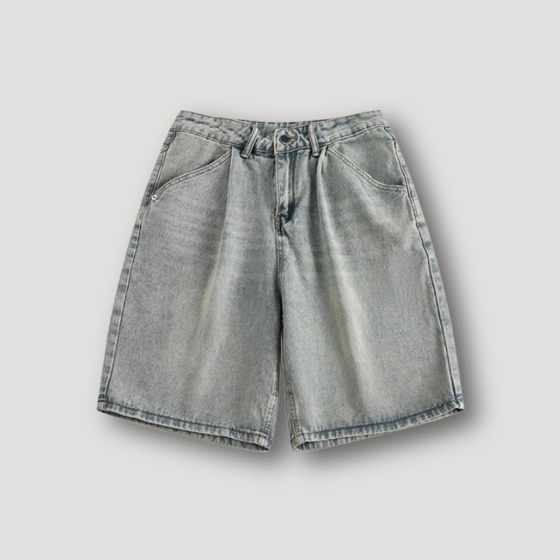 Retro Vintage Washed Baggy Denim Shorts