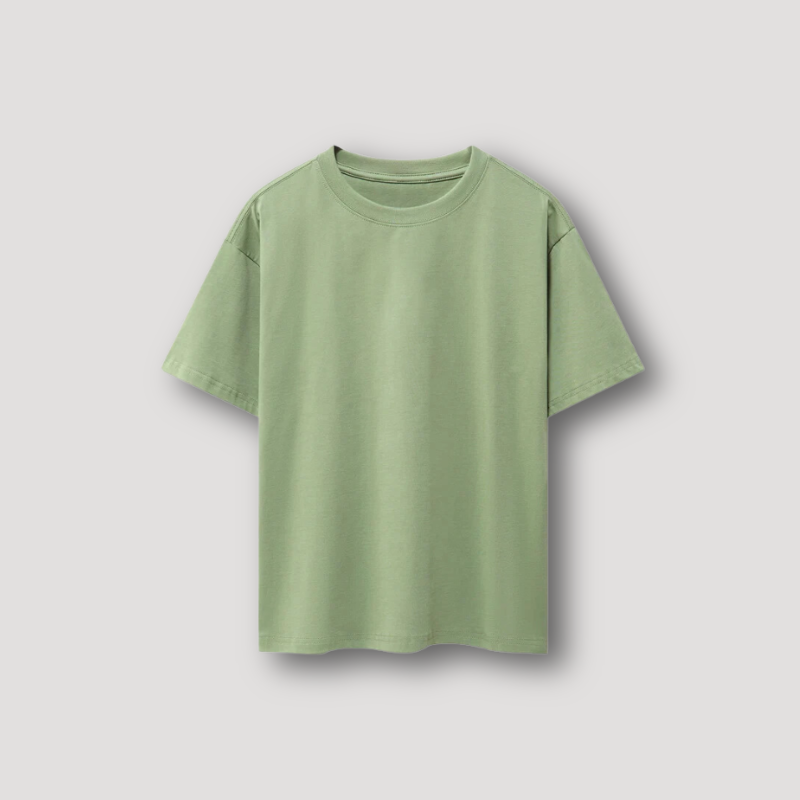 Round Neck Oversized Plain T Shirt