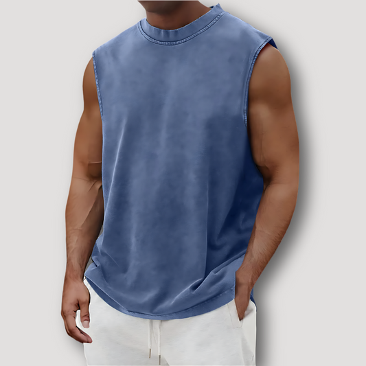 Men's Wash Crewneck Sleeveless Shirt