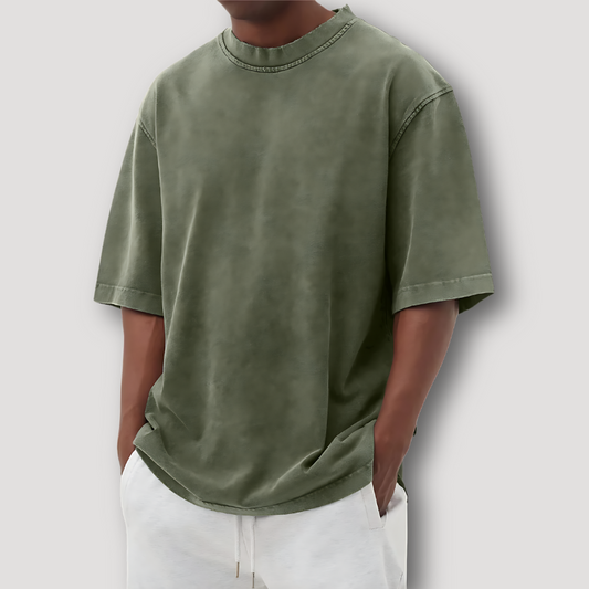 Wash Crew Shirt Men's Oversized T Shirt Short Sleeve