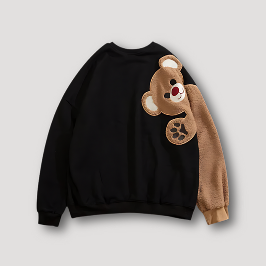 Kawaii Bear Fleece Embroidery Sweatshirt Men Sale