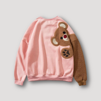 Kawaii Bear Fleece Embroidery Sweatshirt Men Sale