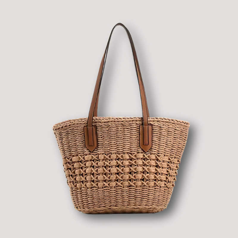 Handmade Woven Straw Beach Boho Style Handbag Tote Bag