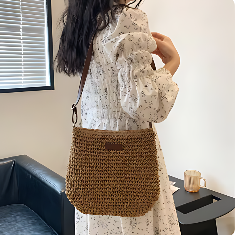 Handmade Straw Knitted Boho Style Bag