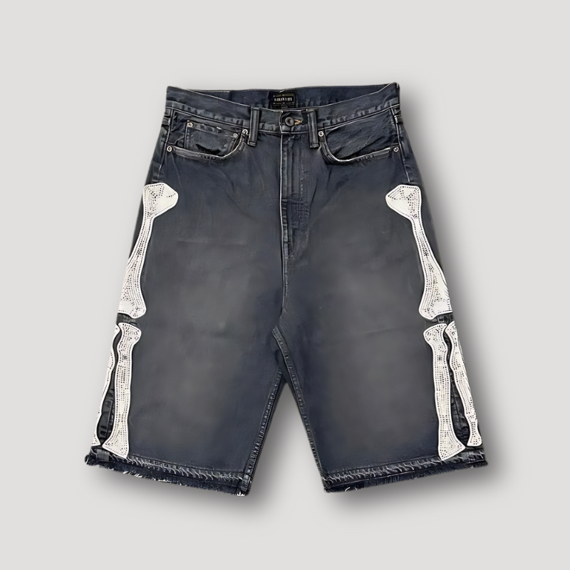 Summer Y2k Embroidered Patches Baggy Denim Shorts