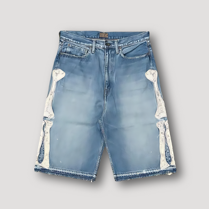 Summer Y2k Embroidered Patches Baggy Denim Shorts