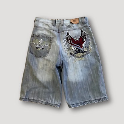 Summer Y2k Embroidered Patches Baggy Denim Shorts