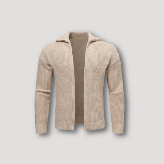 Zip Up Knitted Cardigan Sweater for Men