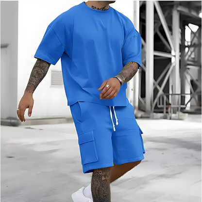 Oversize Shirt Cargo Shorts 2 Piece Sets