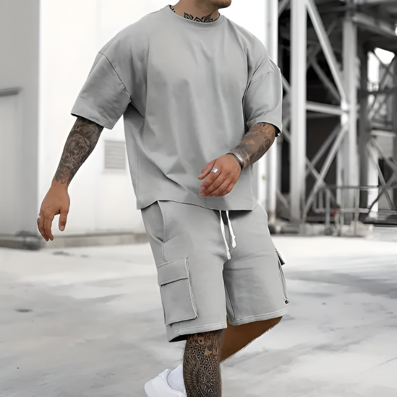 Oversize Shirt Cargo Shorts 2 Piece Sets