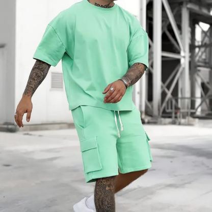 Oversize Shirt Cargo Shorts 2 Piece Sets