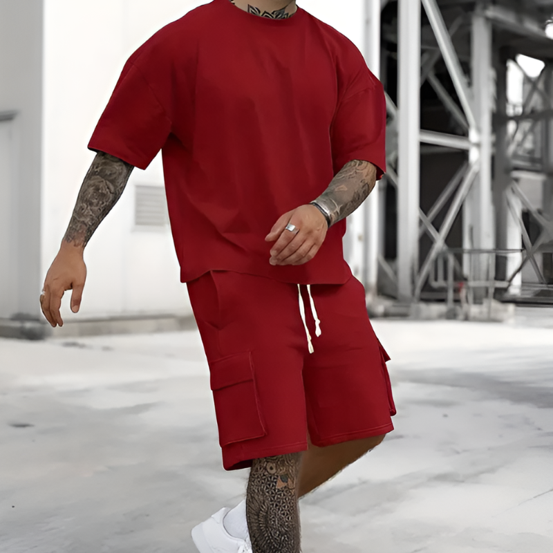 Oversize Shirt Cargo Shorts 2 Piece Sets