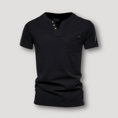 Casual T Shirt V Neck Henley Shirt Short Sleeve